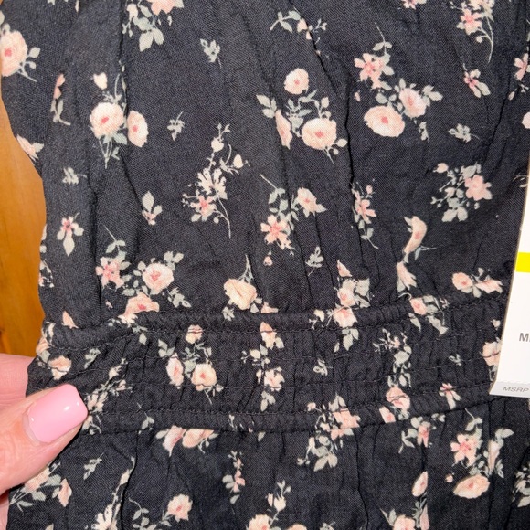 Pink Rose Black Floral Dress - Picture 4 of 7